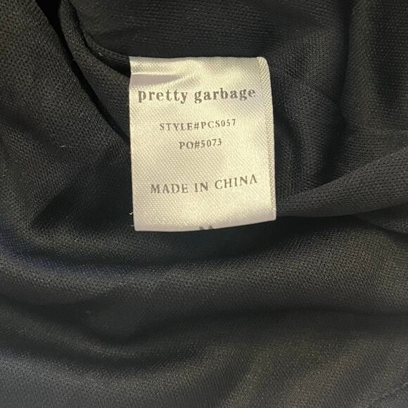 NWT Pretty Garbage Sweet Affection Skirt Medium Mini Mesh Heart Lettuce Edge 90s - Picture 5 of 8